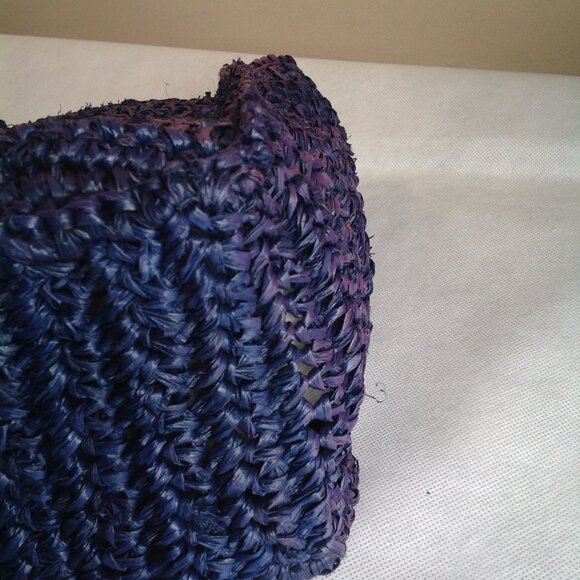 Loeffler Randall Blue Purple Ombre Straw Travel Tote Bag w/ Tassels - Picture 11 of 16